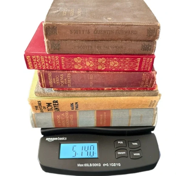 Antique and Vintage Literary Book Lot Library Staging Decor Distressed